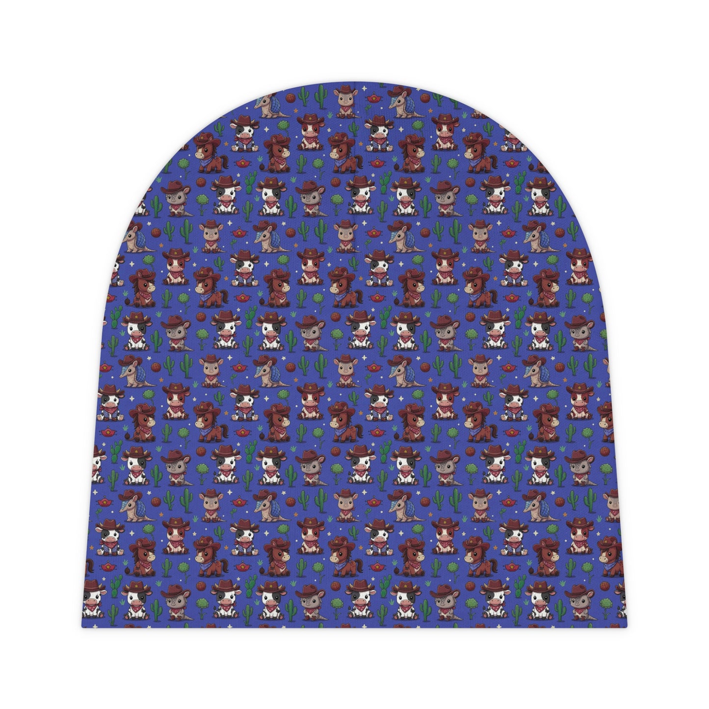 Playful Baby Beanie with Colorful Animal Print Baby Shower Gift