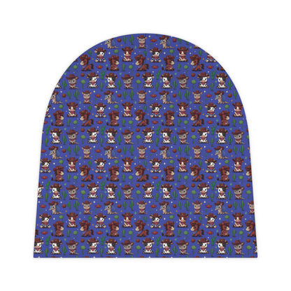 Playful Baby Beanie with Colorful Animal Print Baby Shower Gift