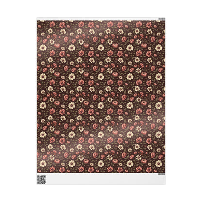 Floral Gift Wrap Paper Rustic Wrapping Paper for Birthdays Holidays & Special Occasions Eco Friendly Gift Packaging Floral Design