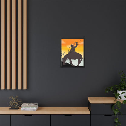 Framed Cowboy Rodeo Art Print Canvas Wall Decor Western Home Decor Rustic Cowboy Gift Equestrian Wall Art Country Themed Art Housewarming Gift