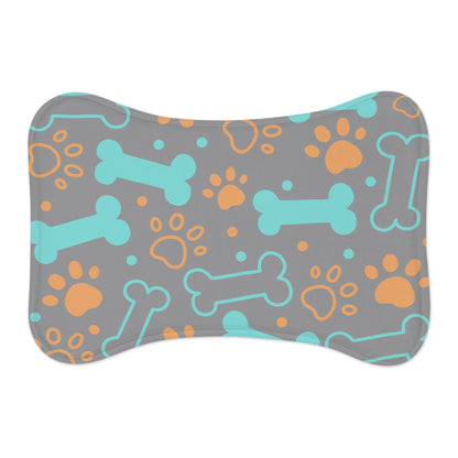 Pet Feeding Mat with Cute Dog Bones and Paws Perfect For Pet Lovers None Slip Floor Protection For Feeding Station