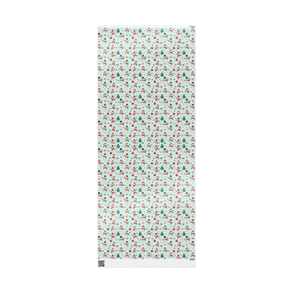 Festive Christmas Wrapping Paper, Holiday Gift Wrap, Snowman and Santa Print, Perfect for Christmas, Birthdays, and New Year Celebrations