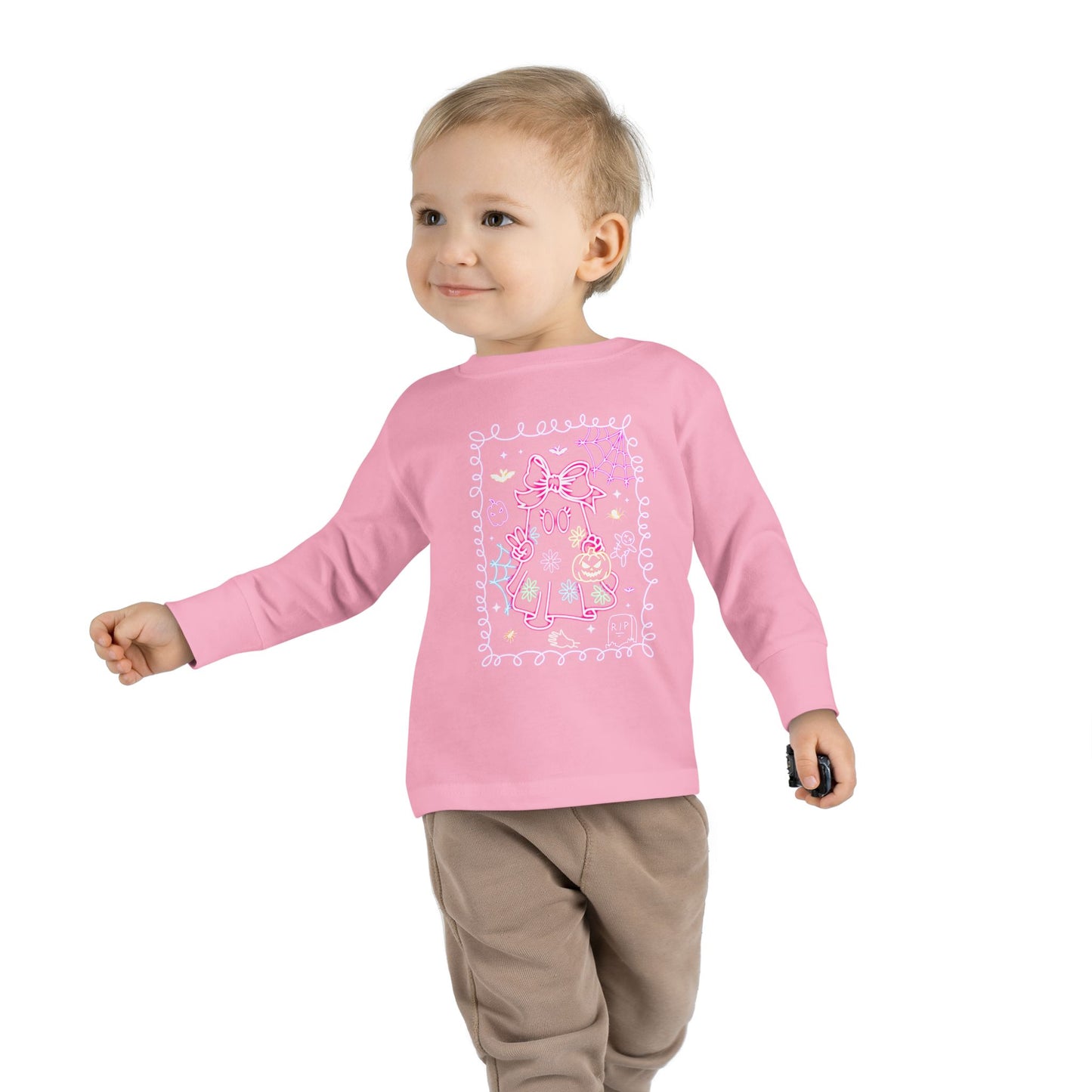 T-Shirt Cute Cat Toddler Long Sleeve Tee Adorable Gift Kids' Fashion Playdate Outfit Baby Shower Present Everyday Wear Halloween