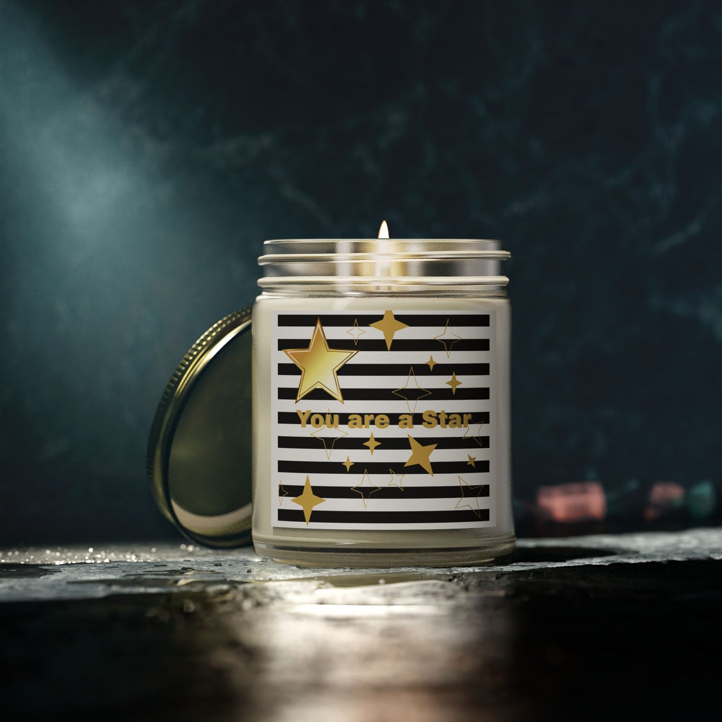 Starry Night Scented Candle - Coconut Apricot Wax Cozy Home Decor Gift for Her Relaxation Aromatherapy Birthday Gift Fragrant Tranquil Ambiance