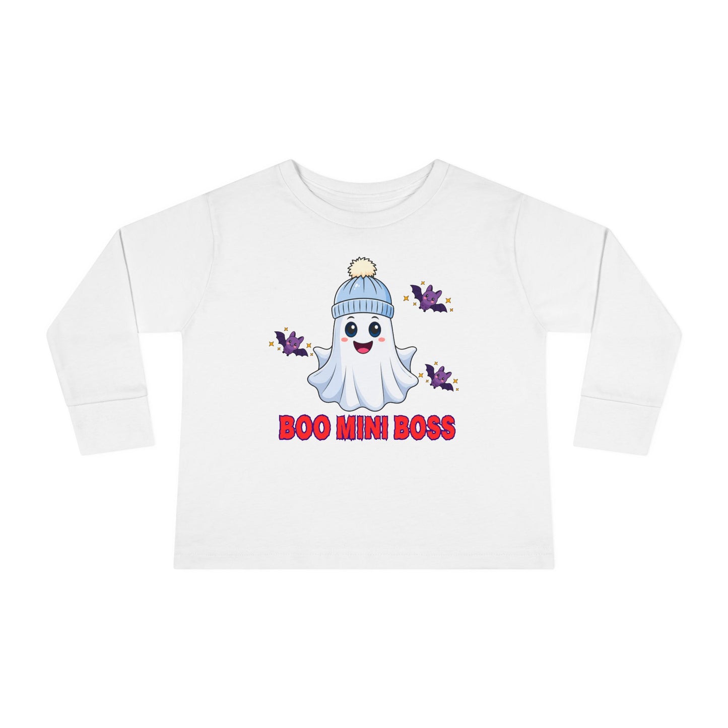 Boo Mini Boss Toddler Long Sleeve Tee Cute Ghost Halloween Matching Family Tee Family Halloween Photo