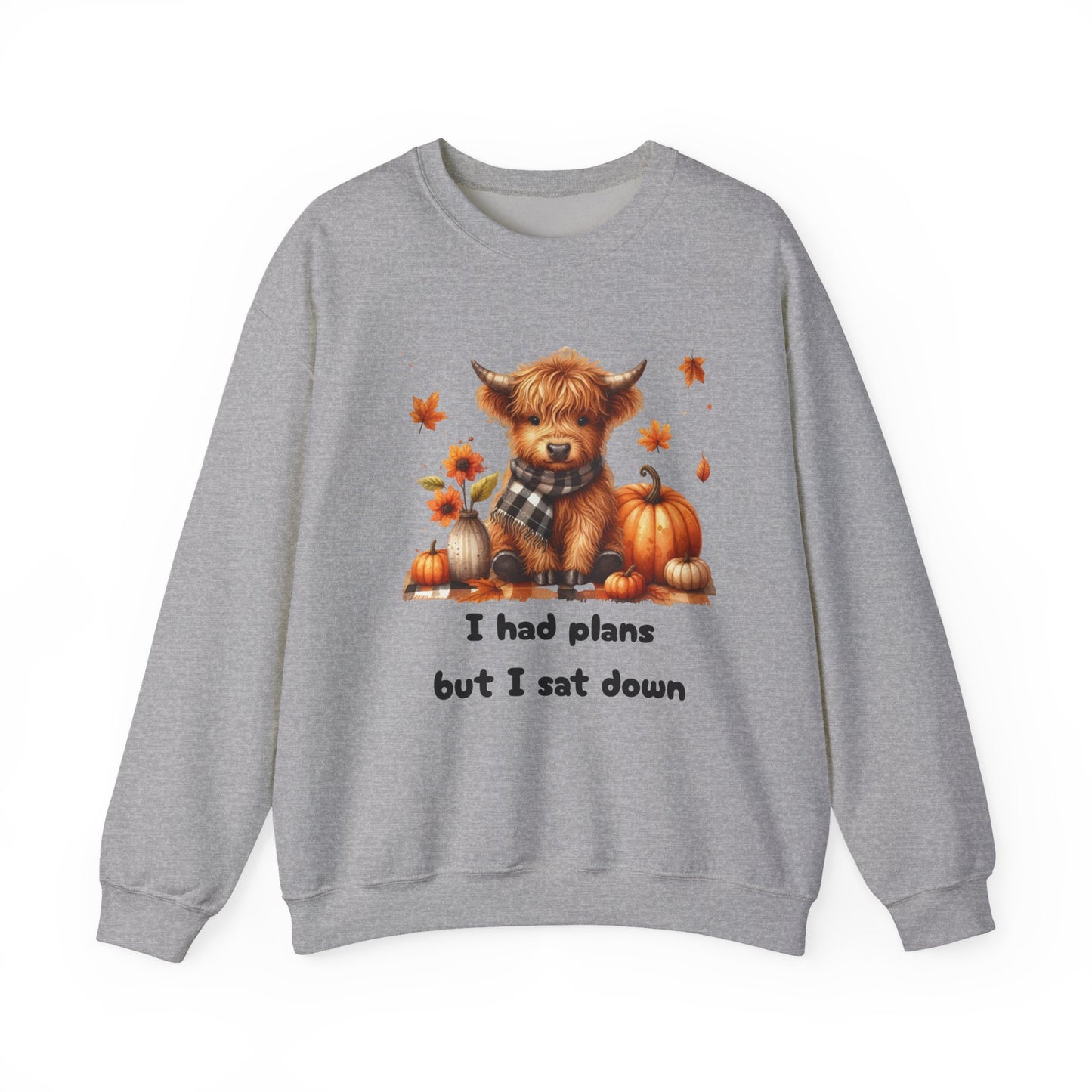 Sweatshirt Autumn Wear Funny Crewneck Pullover Fall Fashion Farm Style Cozy  Casual Outfit Highland Cow Design Print Comfort Wear Cotton Blend