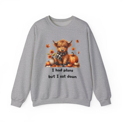 Sweatshirt Autumn Wear Funny Crewneck Pullover Fall Fashion Farm Style Cozy  Casual Outfit Highland Cow Design Print Comfort Wear Cotton Blend