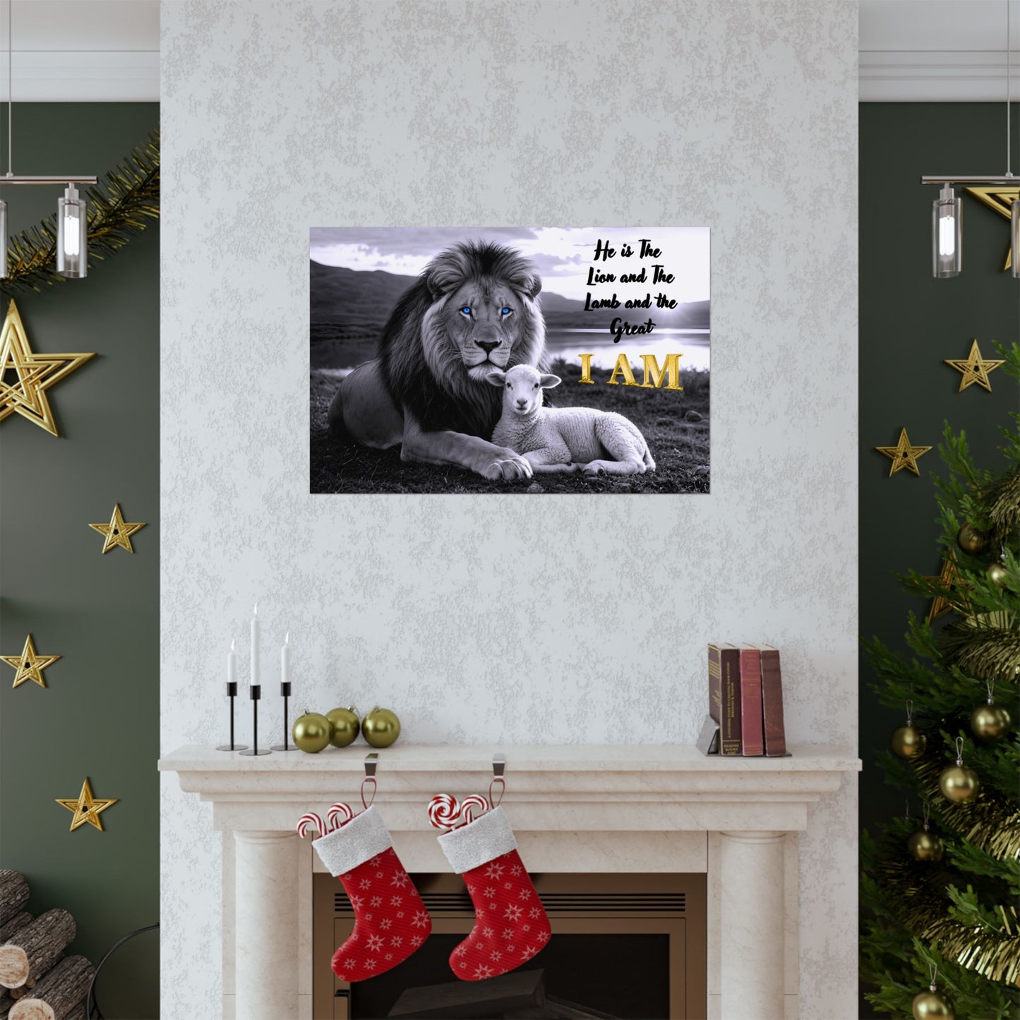 Matte Poster — "I AM" Lion and Lamb Christian Wall Art