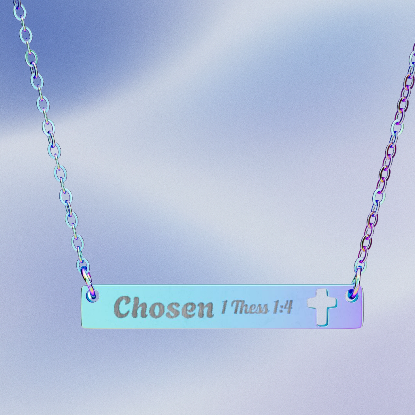 Engravable Horizontal Bar Necklace — Custom Name & Message Pendant