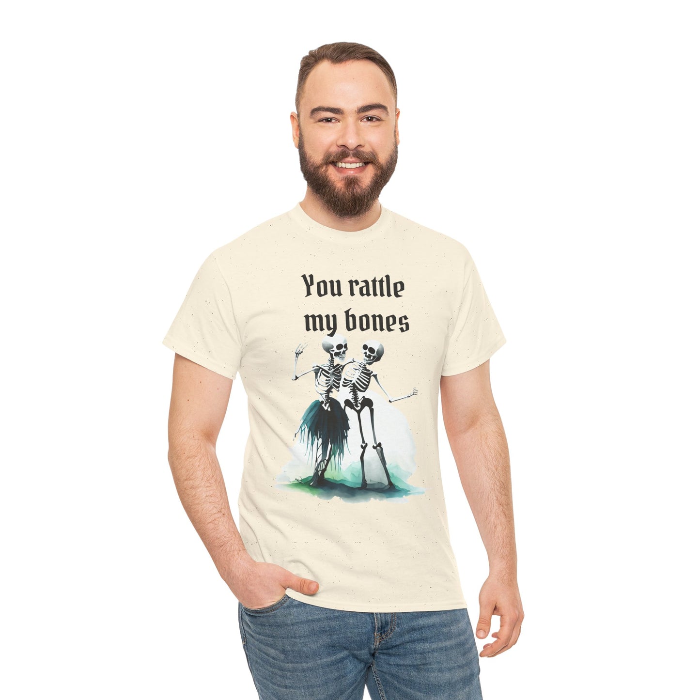 T-Shirt Skeleton Dance Tee  You Rattle My Bones Halloween Shirt Unisex Graphic Tee Cute Skeleton Costume Spooky Season Apparel