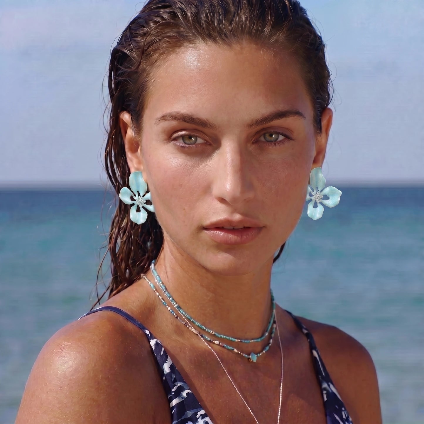 Azure Bloom Studs