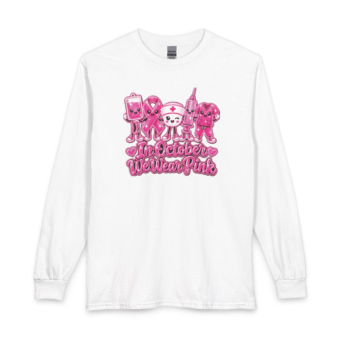 Breast Cancer Awareness Long Sleeve Shirt - "In October We Wear Pink"