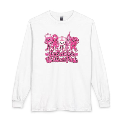 Breast Cancer Awareness Long Sleeve Shirt - "In October We Wear Pink"