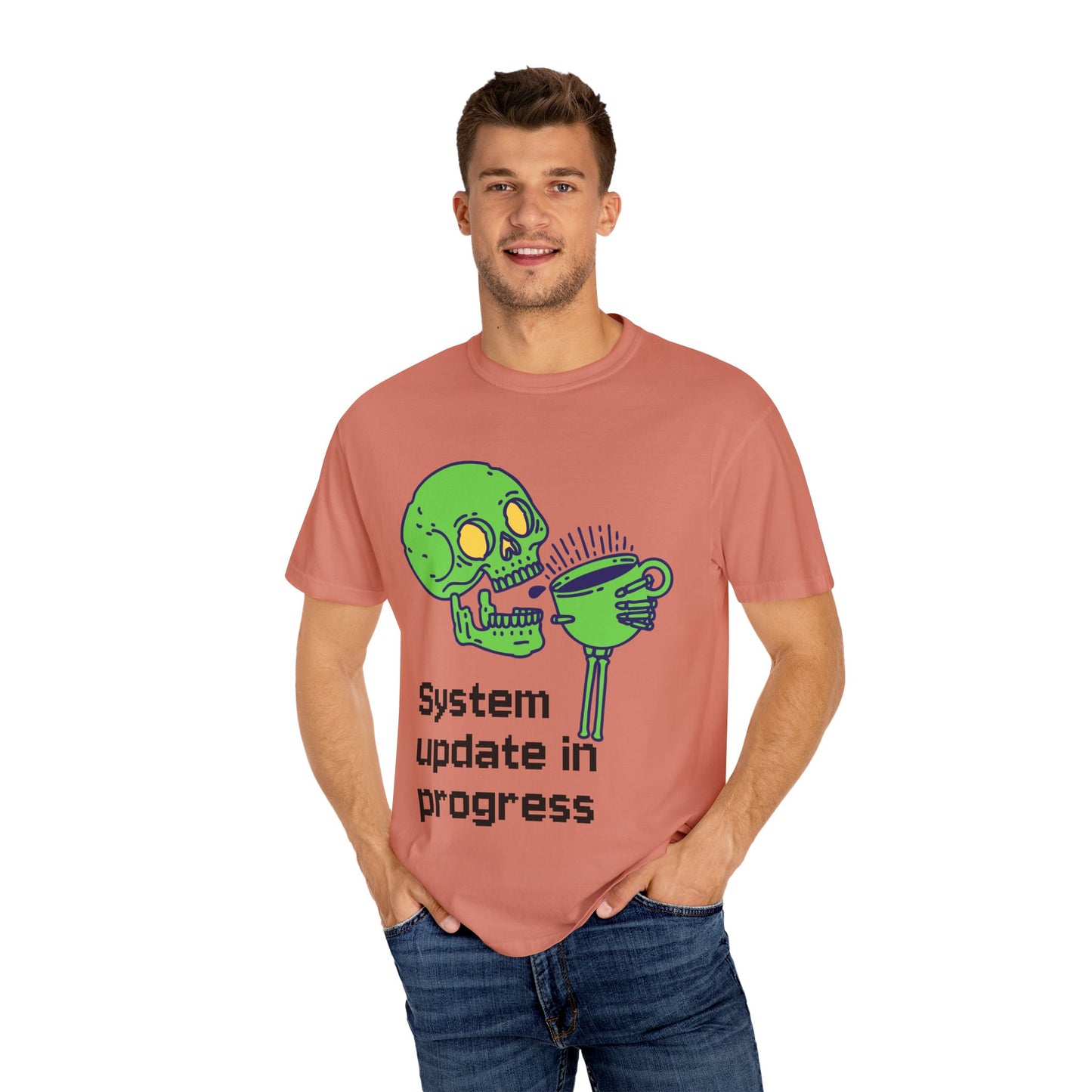 T-Shirt Funny Skeleton T-Shirt Unisex Graphic Tee Halloween Shirt Casual Wear Gift for Tech Lovers Humor Apparel