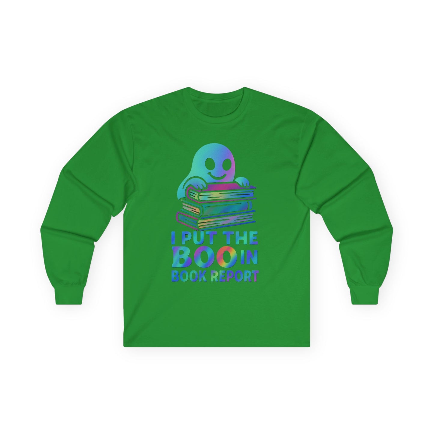 T-Shirt Whimsical Long Sleeve Tee for Book Lovers Halloween Shirt Cozy All-Seasons Top Fun Gift for Readers Book Report Humor Teacher Gift