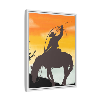 Framed Cowboy Rodeo Art Print Canvas Wall Decor Western Home Decor Rustic Cowboy Gift Equestrian Wall Art Country Themed Art Housewarming Gift