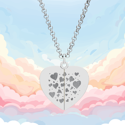 Necklace Hidden Message Broken Heart Pendant Personalized Jewelry Memorial Gift Sympathy Present Remembrance Keepsake Engraved Disc