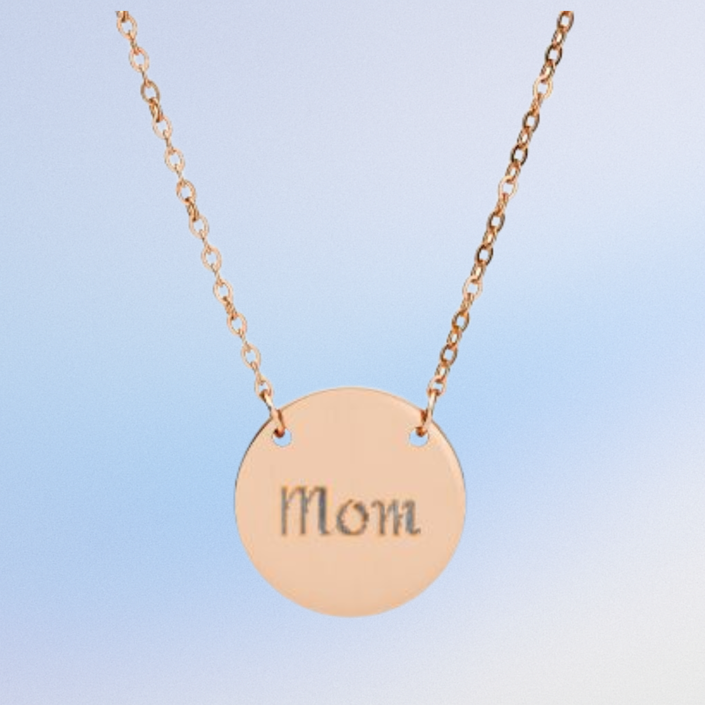 Personalized Mom Circle Necklace - Engraved Gift for Mother's Day