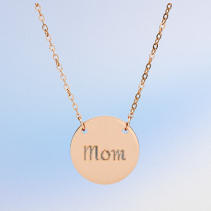 Personalized Mom Circle Necklace - Engraved Gift for Mother's Day