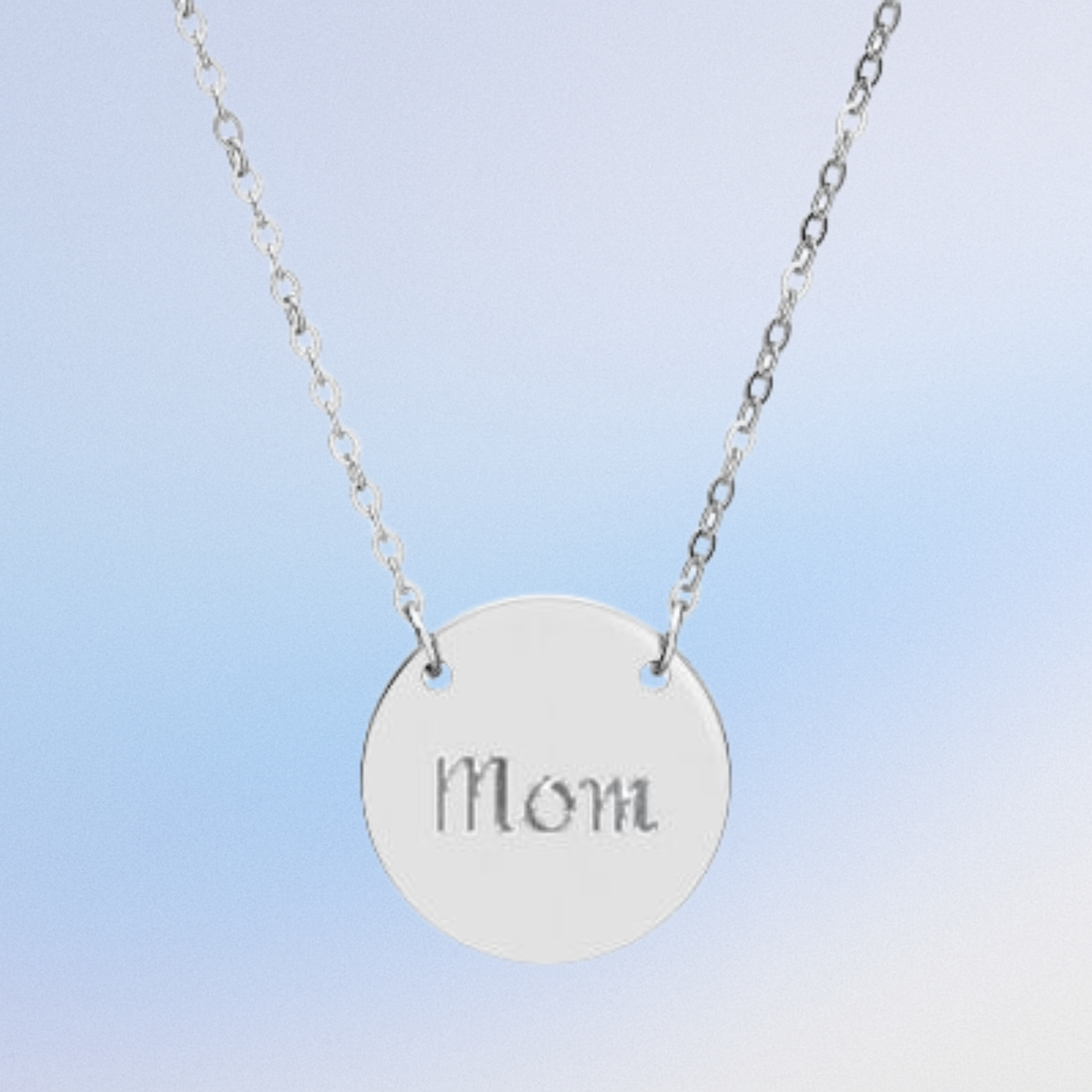 Personalized Mom Circle Necklace - Engraved Gift for Mother's Day