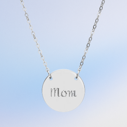 Personalized Mom Circle Necklace - Engraved Gift for Mother's Day