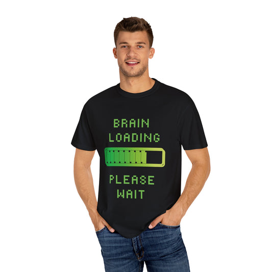 T-Shirt Loading Awareness T-Shirt - 8-bit Humor Gamer Gift Brain Loading Tee Unisex Graphic Shirt Quirky Humor Clothing