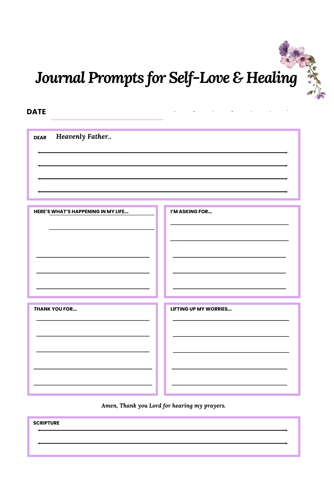 Handmade Journal for Prayer Life Self Love and Healing