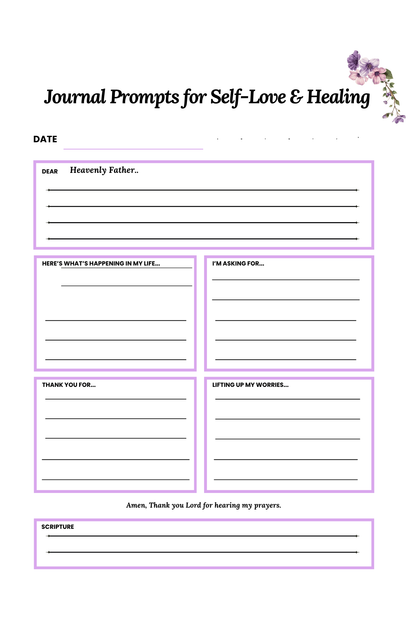 Handmade Journal for Prayer Life Self Love and Healing