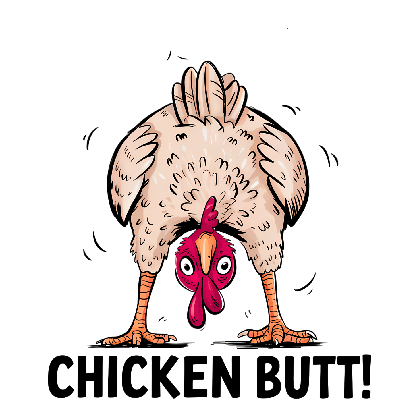 Chicken Butt T-Shirt "Guess What? Chicken Butt!" Funny Novelty Tee Conversation Starter Humorous Statement
