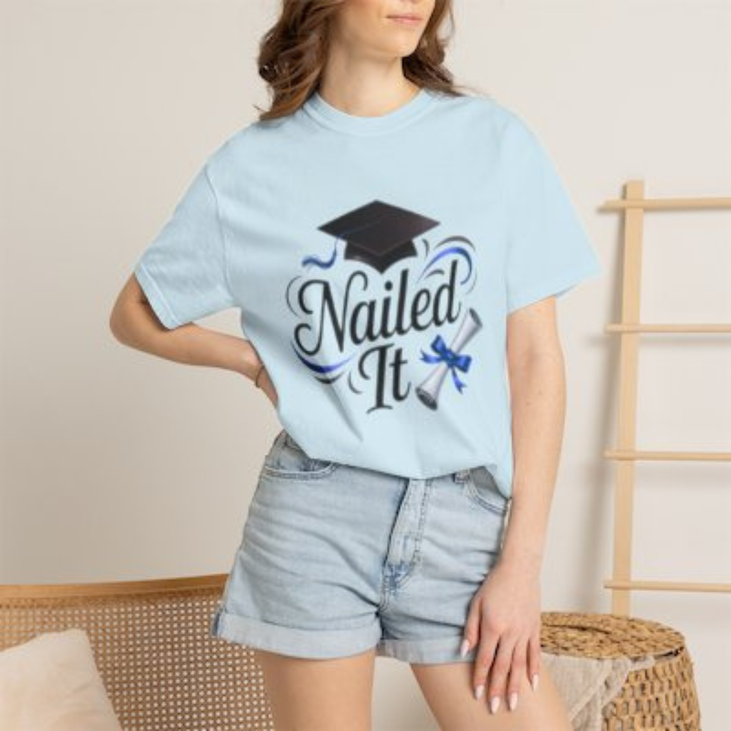 Nailed It Graduation T-Shirt — Cap & Diploma Celebration Tee