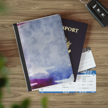 Watercolor Travel Passport Cover — Blue & Purple Abstract Passport Holder