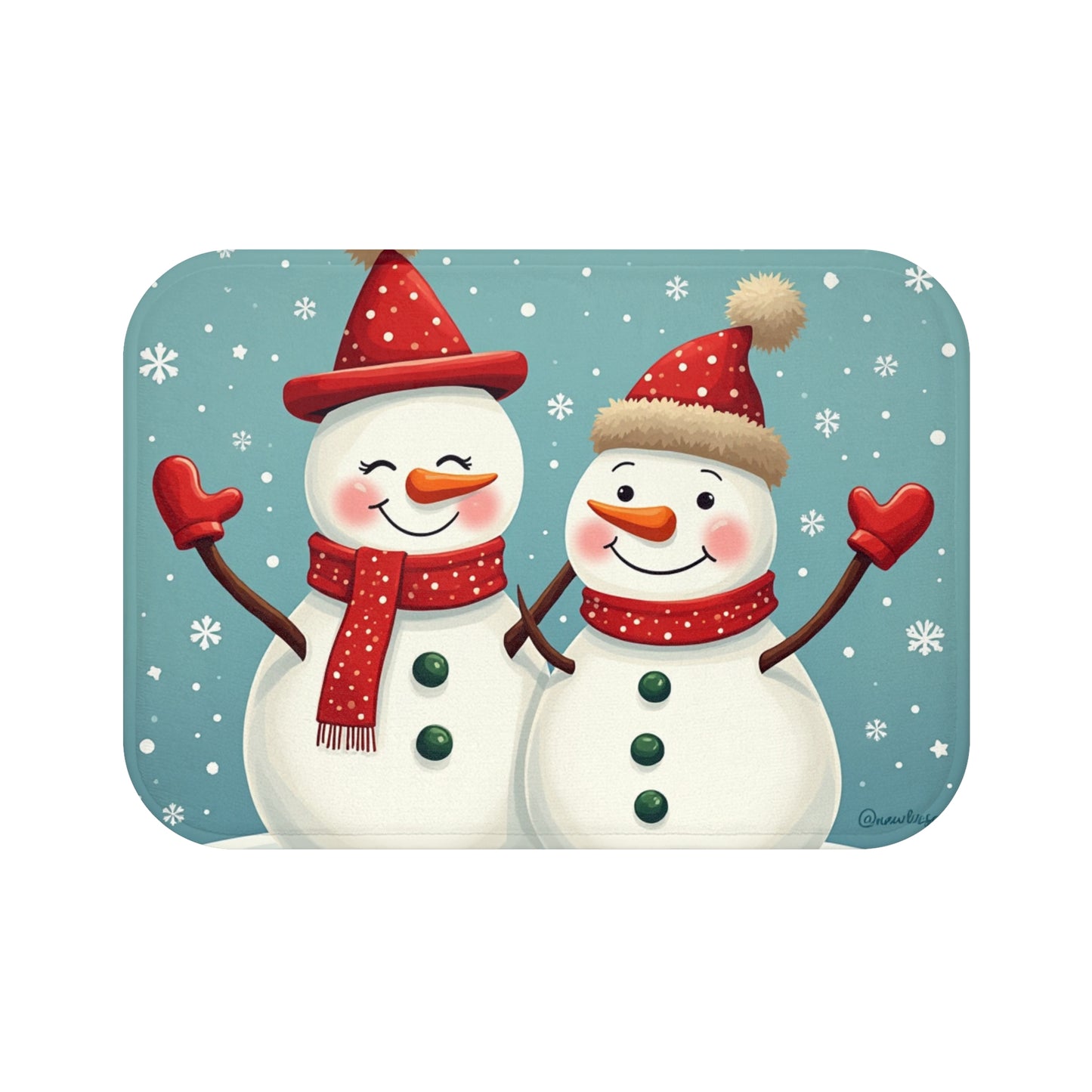 Festive Snowman Bath Mat, Holiday Decor, Winter Home Accessory, Christmas Gift, Cute Bathroom Decor