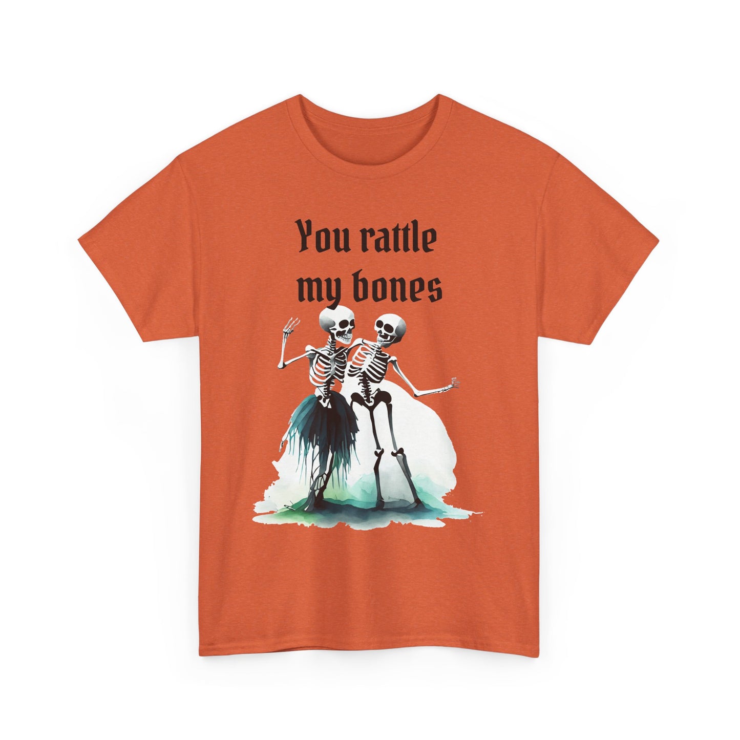 T-Shirt Skeleton Dance Tee  You Rattle My Bones Halloween Shirt Unisex Graphic Tee Cute Skeleton Costume Spooky Season Apparel