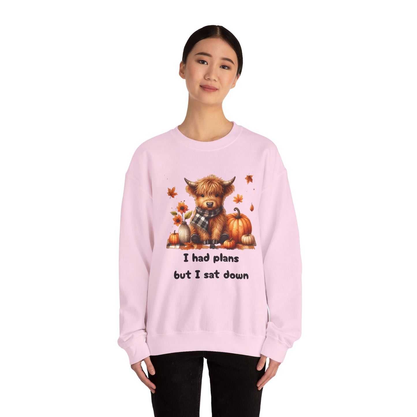 Sweatshirt Autumn Wear Funny Crewneck Pullover Fall Fashion Farm Style Cozy  Casual Outfit Highland Cow Design Print Comfort Wear Cotton Blend
