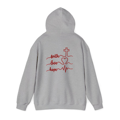 Sweatshirt Faith & Love Heavy Blend Hoodie Unisex Sweatshirt for Inspiration and Comfort Christian Religious Gift