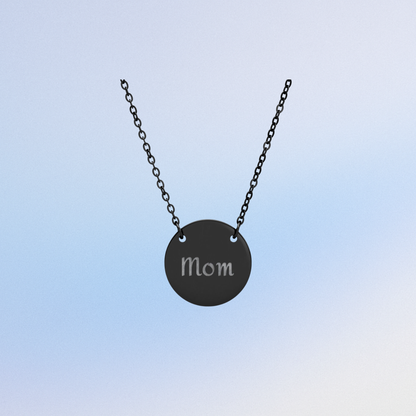 Personalized Mom Circle Necklace - Engraved Gift for Mother's Day