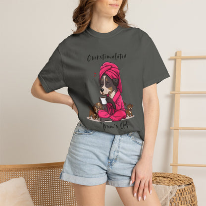 dog mom shirt, tired mama tee, overstimulated mom, mother tshirt, funny puppy shirt, puppy graphic tee, coffee lover gift, exhausted parent, dog mom gift, mama shirt, funny mom tee, puppy mom shirt...