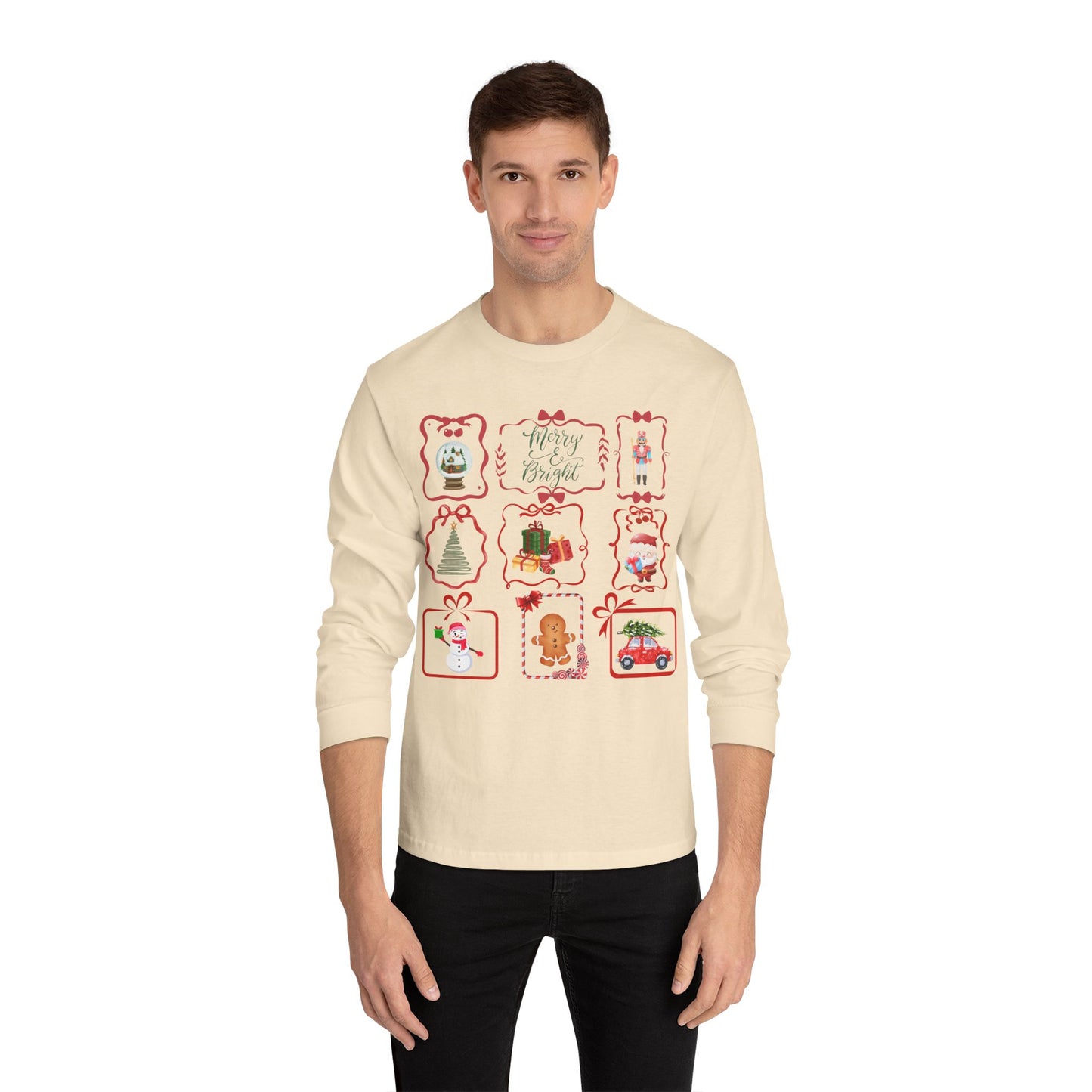 T-Shirt Festive Unisex Long Sleeve Shirt Holiday Christmas Apparel Winter Merchandise Gift for Him/Her Casual Layering Top