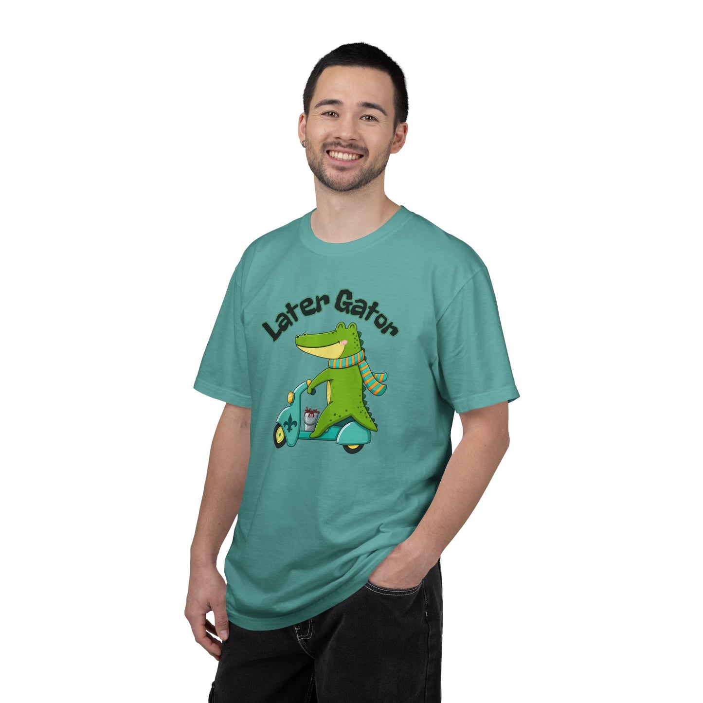 Later Gator After While Gator T-Shirt Cute Cartoon Alligator Scooter Tee Gift