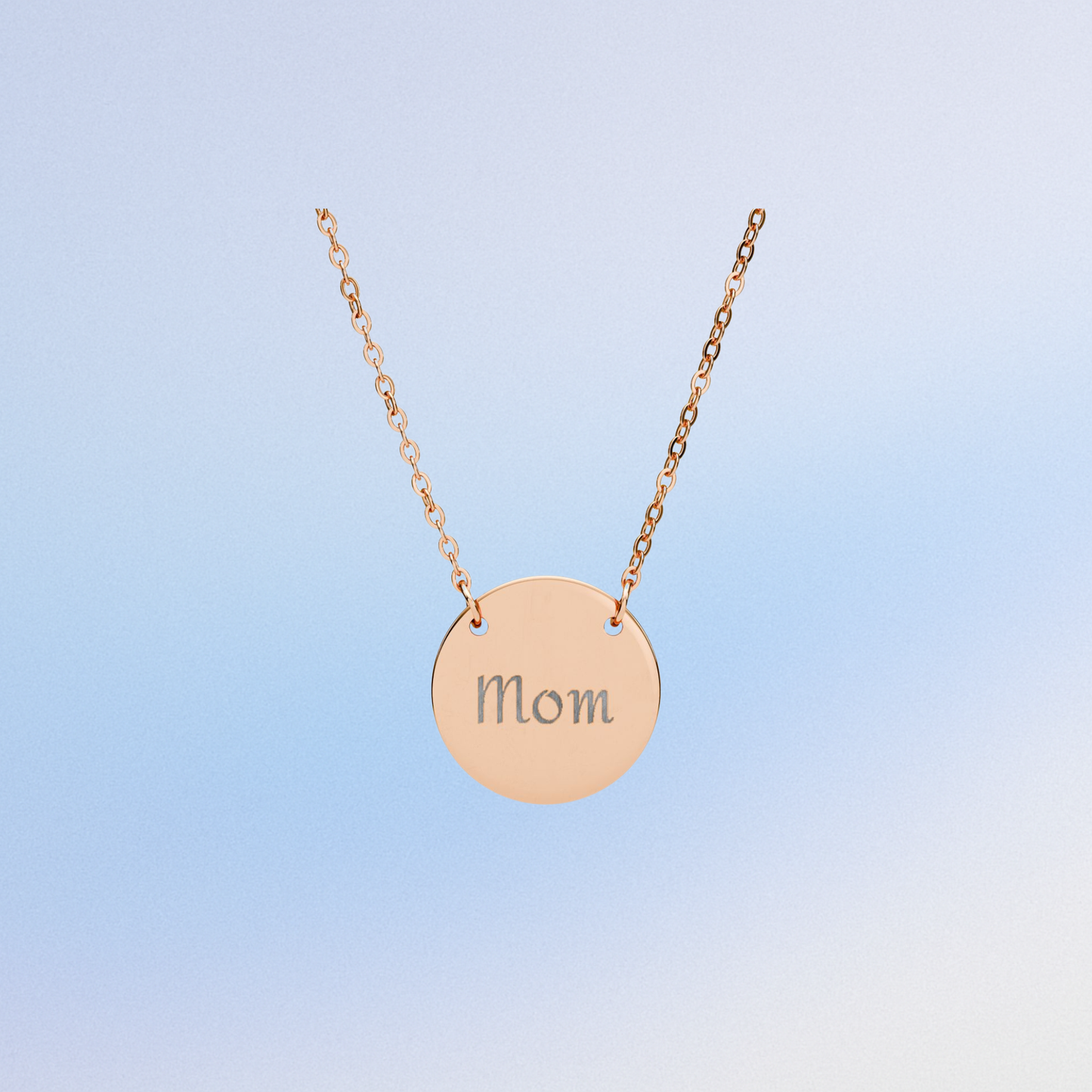 Personalized Mom Circle Necklace - Engraved Gift for Mother's Day