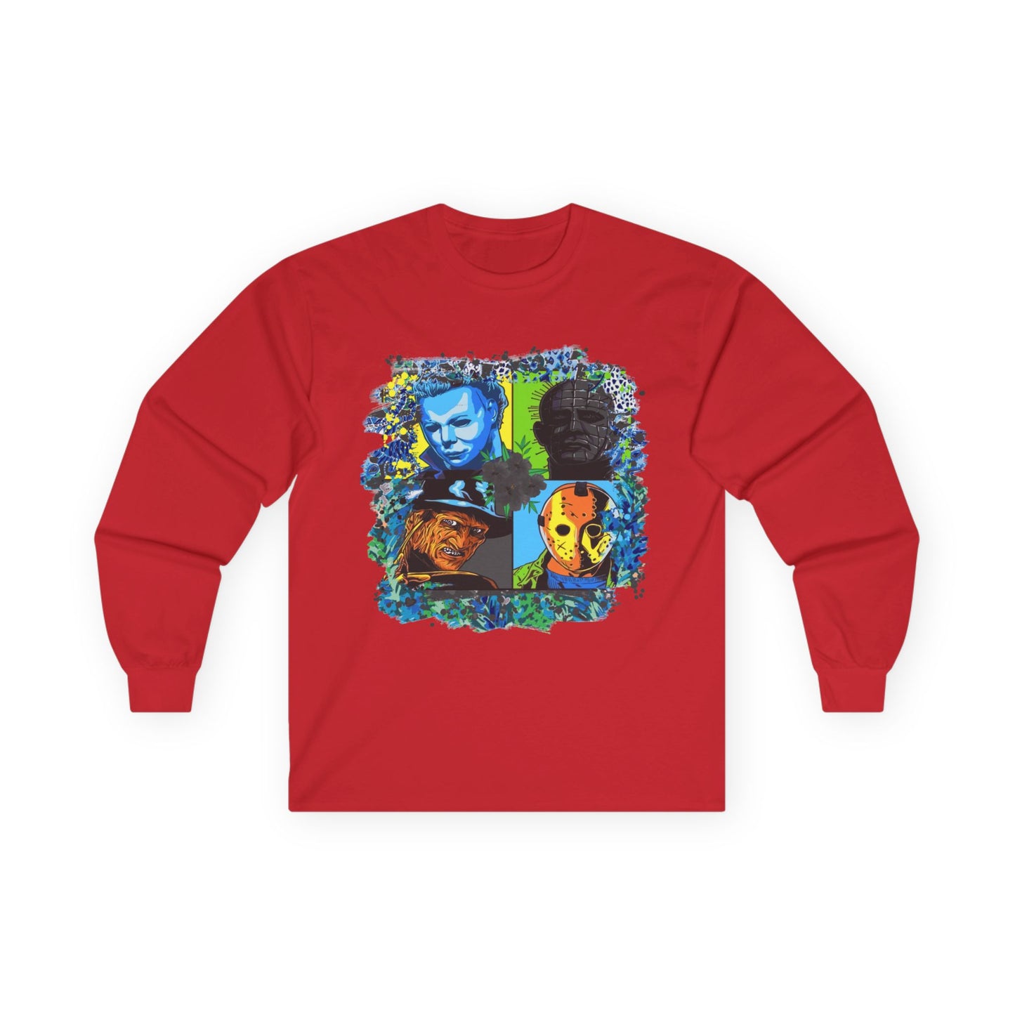T-Shirt Artistic Long Sleeve Tee Unique Graphic Apparel Unisex Casual Wear Gift for Art Lovers Eco-Friendly Fashion Comfortable Layering Halloween