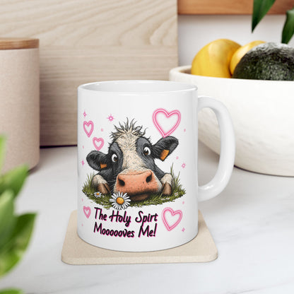 Holy Spirit Mug– Funny Faith-inspired Cow Design