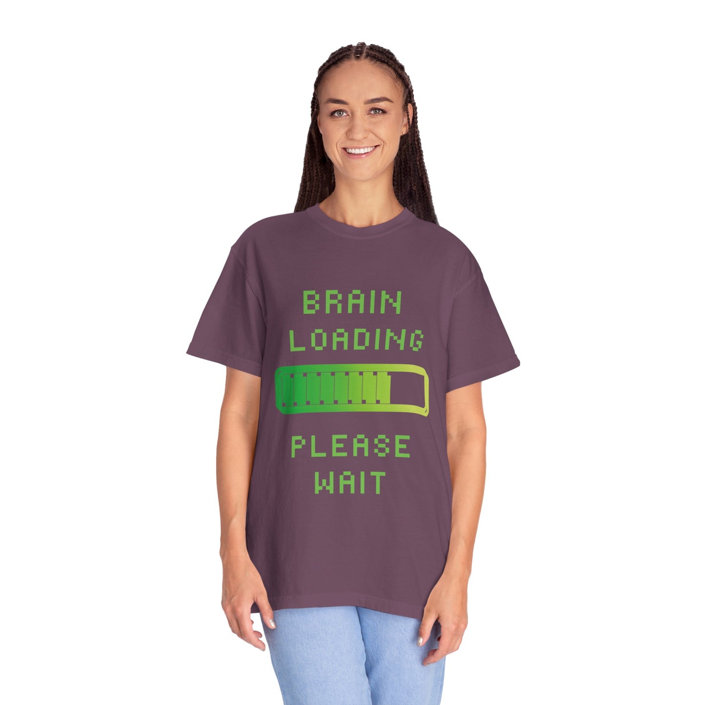 T-Shirt Loading Awareness T-Shirt - 8-bit Humor Gamer Gift Brain Loading Tee Unisex Graphic Shirt Quirky Humor Clothing