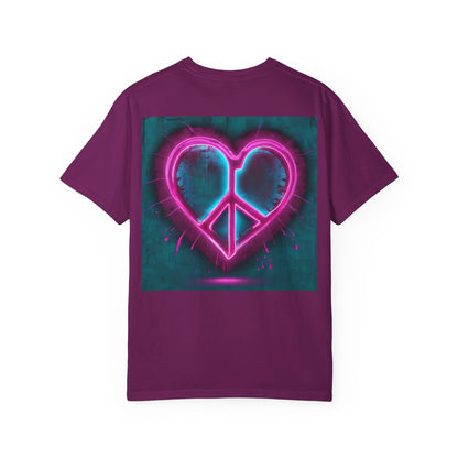T-Shirt Vibrant Peace Heart T-Shirt Unisex Graphic Tee Summer Festival Wear Gift for Music Lovers Casual Everyday Top