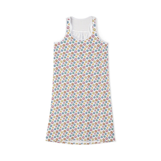 Dress Colorful Women’s Racerback Dress Summer Casual Wear Boho Vibes Beach Outfit Festival Dress Everyday Comfort