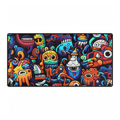 Colorful Doodle Monsters Desk Mat — Vibrant Gaming & Work Mouse Pad