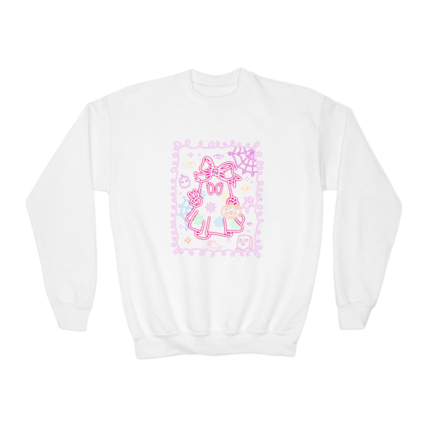 Sweatshirt Youth Crewneck Sweatshirt Cute Pastel Floral Design Cozy Gift for Kids Perfect for Birthdays Spring and Everyday Wear