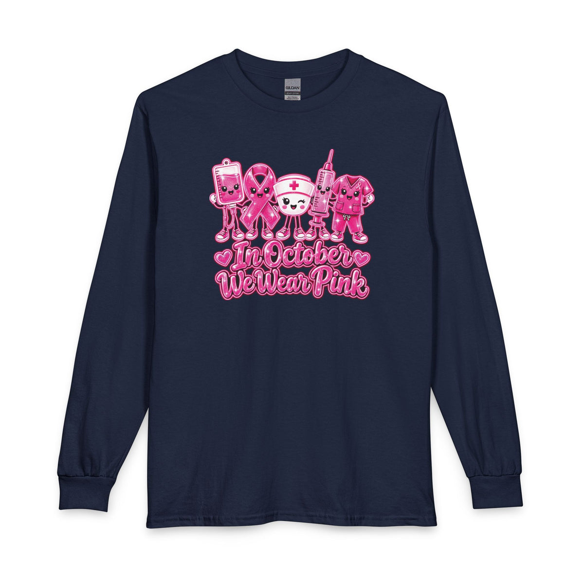 Breast Cancer Awareness Long Sleeve Shirt - "In October We Wear Pink"