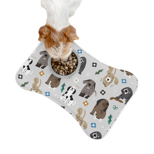 Pet Food Mat Cute Feeding Mat Pet Decor Animal Lover Gift Dog Themed Pet Supplies Bone Shape Food Mat None Slip Floor Protection