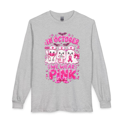 Long Sleeve Shirt — "In October We Wear Pink" Breast Cancer Awareness